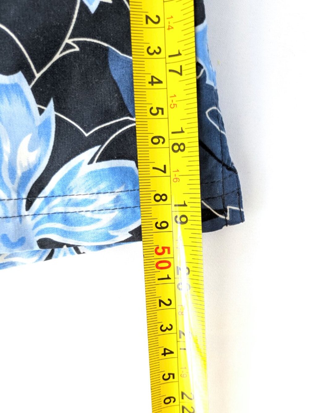 Blue Hawaiian Swim Trunks - Men's XL - Blue Consensus Floral Swimsuit Shorts - Picture 6 of 6